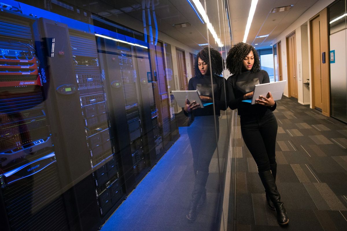 Engineer in a data centre