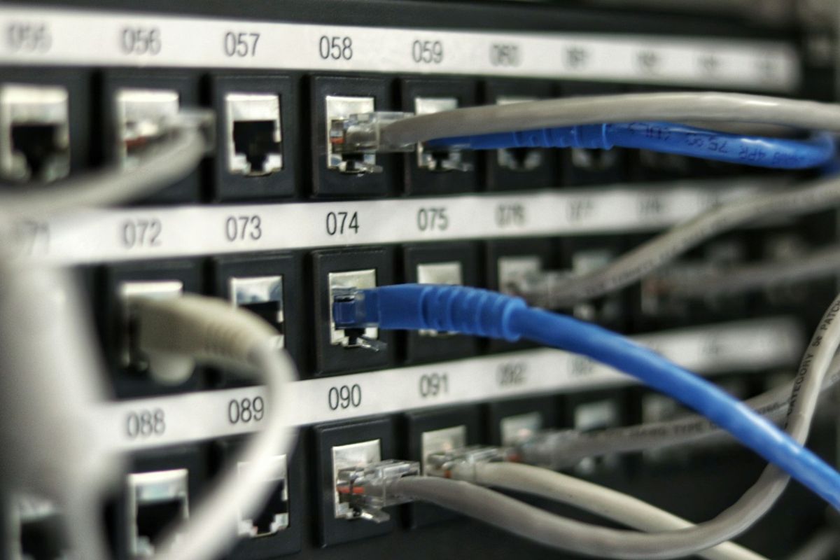 Patch panel with network cables