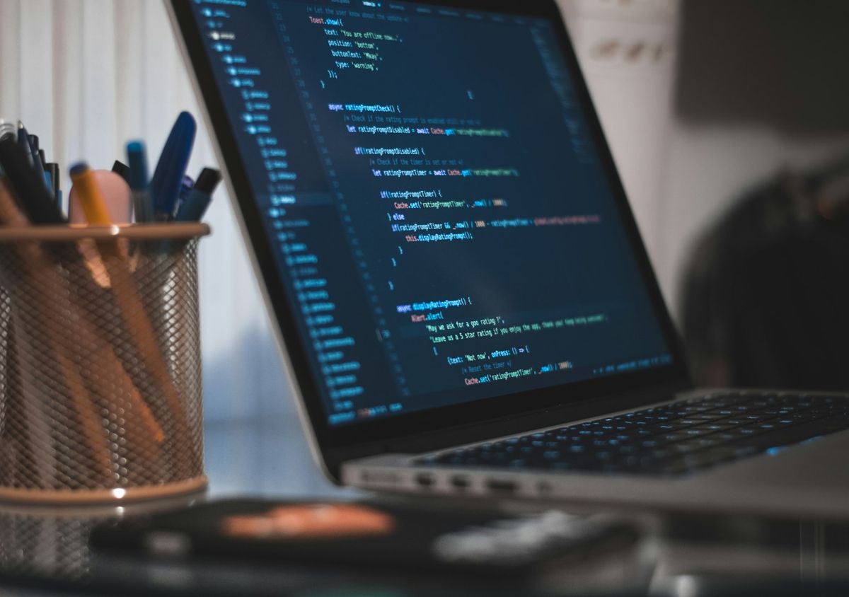 Developer writing code